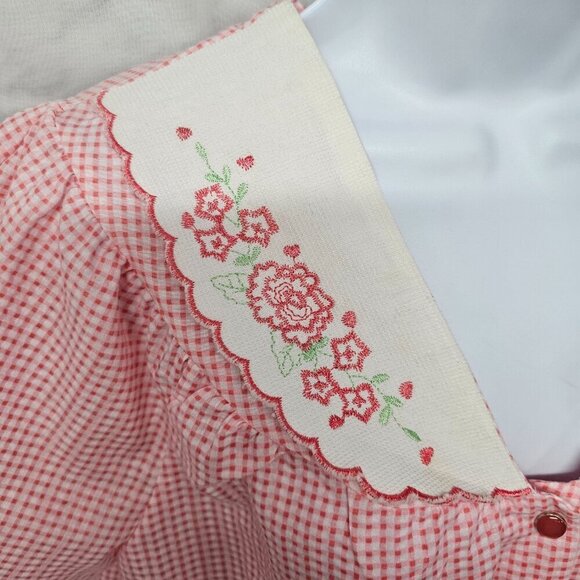 Dreamcrest Pink Gingham Pearl Snap House Dress Nightgown Lounge M - Picture 4 of 14